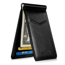 Load image into Gallery viewer, NewBring Black Carbon FIber-Look Money Clip RFID Blocking Driver License ID Cash