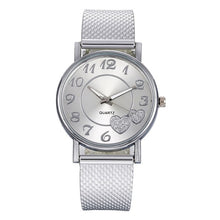Load image into Gallery viewer, Fashion Women watches Ladies watch Silver Gold Heart Dial Silicone mesh belt Wrist Watch часы женские reloj mujer montre femme/d