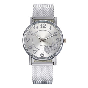 Fashion Women watches Ladies watch Silver Gold Heart Dial Silicone mesh belt Wrist Watch часы женские reloj mujer montre femme/d