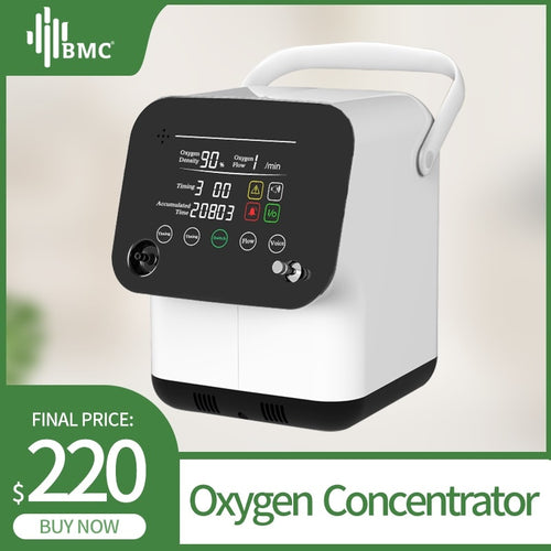 BMC Portable Oxygen Concentrator Mini Oxygen Machine 1-6L/min Adjustable For Sleep Air Purifier Household Health Monitor
