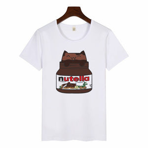 Nutella Kawaii Print T Shirt Women 90s Harajuku Ullzang Fashion T-shirt Graphic Cute Cartoon Tshirt Korean Style Top Tees Female