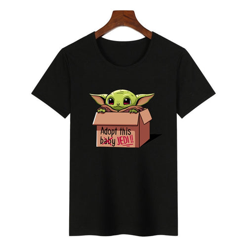 2019 Women The Mandalorian Baby Yoda Star Wars Print T-Shirt Harajuku Graphic Tees Tshirts Female Summer T-shirt  Women Tops