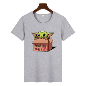 2019 Women The Mandalorian Baby Yoda Star Wars Print T-Shirt Harajuku Graphic Tees Tshirts Female Summer T-shirt  Women Tops