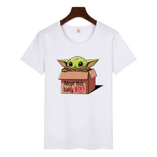 Load image into Gallery viewer, 2019 Women The Mandalorian Baby Yoda Star Wars Print T-Shirt Harajuku Graphic Tees Tshirts Female Summer T-shirt  Women Tops