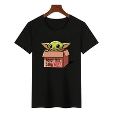 Load image into Gallery viewer, 2019 Women The Mandalorian Baby Yoda Star Wars Print T-Shirt Harajuku Graphic Tees Tshirts Female Summer T-shirt  Women Tops