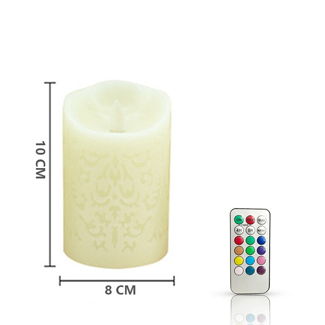 Flameless Electronic Candle Night Light LED Candle With RGB Remote Control Wax Candle For Christmas New Year Wedding Decoration
