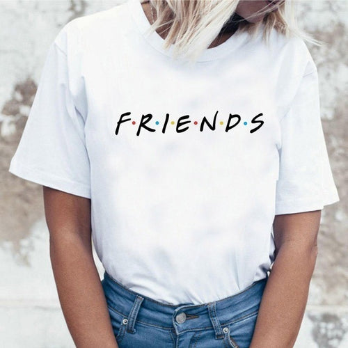 Harujuku Kawaii Friends Tv TShirt Women Korean Style Fashion T-shirt Ulzzang 90s Graphic Friends Tv Show T Shirt Top Tees Female