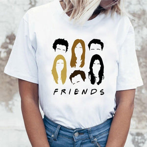 Harujuku Kawaii Friends Tv TShirt Women Korean Style Fashion T-shirt Ulzzang 90s Graphic Friends Tv Show T Shirt Top Tees Female