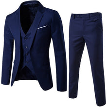 Load image into Gallery viewer, New 3 Pieces Business Blazer +Vest +Pants Suit Sets Men Autumn Fashion Solid Slim Wedding Set Vintage Classic Blazers Male