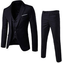 Load image into Gallery viewer, New 3 Pieces Business Blazer +Vest +Pants Suit Sets Men Autumn Fashion Solid Slim Wedding Set Vintage Classic Blazers Male