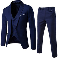 Load image into Gallery viewer, New 3 Pieces Business Blazer +Vest +Pants Suit Sets Men Autumn Fashion Solid Slim Wedding Set Vintage Classic Blazers Male