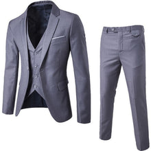 Load image into Gallery viewer, New 3 Pieces Business Blazer +Vest +Pants Suit Sets Men Autumn Fashion Solid Slim Wedding Set Vintage Classic Blazers Male