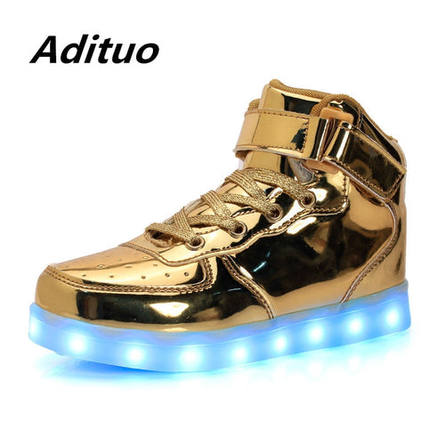 Adults Led USB Charging Glowing Sneakers Hook Loop Light up Footwear Unisex Fashion Luminous Casual Shoes For Men Dancing Shoes