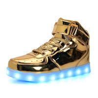 Load image into Gallery viewer, Adults Led USB Charging Glowing Sneakers Hook Loop Light up Footwear Unisex Fashion Luminous Casual Shoes For Men Dancing Shoes