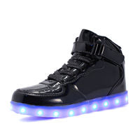 Load image into Gallery viewer, Adults Led USB Charging Glowing Sneakers Hook Loop Light up Footwear Unisex Fashion Luminous Casual Shoes For Men Dancing Shoes