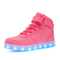 Load image into Gallery viewer, Adults Led USB Charging Glowing Sneakers Hook Loop Light up Footwear Unisex Fashion Luminous Casual Shoes For Men Dancing Shoes
