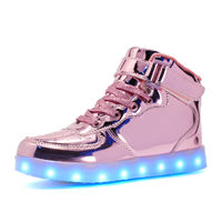 Load image into Gallery viewer, Adults Led USB Charging Glowing Sneakers Hook Loop Light up Footwear Unisex Fashion Luminous Casual Shoes For Men Dancing Shoes