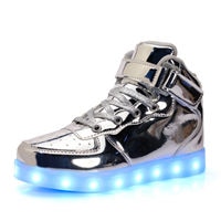 Load image into Gallery viewer, Adults Led USB Charging Glowing Sneakers Hook Loop Light up Footwear Unisex Fashion Luminous Casual Shoes For Men Dancing Shoes