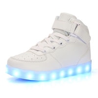 Load image into Gallery viewer, Adults Led USB Charging Glowing Sneakers Hook Loop Light up Footwear Unisex Fashion Luminous Casual Shoes For Men Dancing Shoes