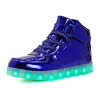 Load image into Gallery viewer, Adults Led USB Charging Glowing Sneakers Hook Loop Light up Footwear Unisex Fashion Luminous Casual Shoes For Men Dancing Shoes