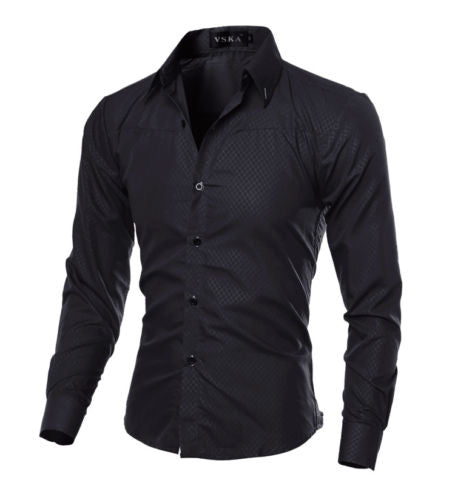 2020 Fashion Men Luxury Casual Formal Shirt Wedding Party Decent Long Sleeve Slim Fit Tops Business Office Work Outwear Shirts