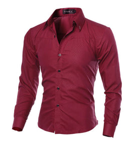 2020 Fashion Men Luxury Casual Formal Shirt Wedding Party Decent Long Sleeve Slim Fit Tops Business Office Work Outwear Shirts