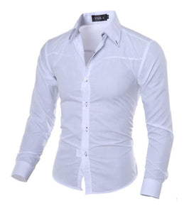 2020 Fashion Men Luxury Casual Formal Shirt Wedding Party Decent Long Sleeve Slim Fit Tops Business Office Work Outwear Shirts