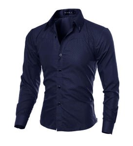 2020 Fashion Men Luxury Casual Formal Shirt Wedding Party Decent Long Sleeve Slim Fit Tops Business Office Work Outwear Shirts