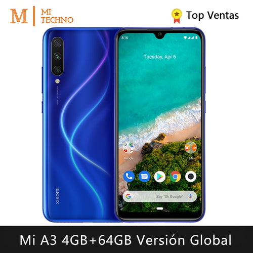 Xiaomi Mi A3 Smartphone(4GB RAM 64GB ROM Free mobile phone new cheap battery 4030mAh andriod one) [Global Version]