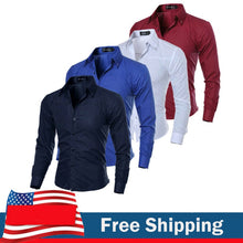 Load image into Gallery viewer, 2020 Fashion Men Luxury Casual Formal Shirt Wedding Party Decent Long Sleeve Slim Fit Tops Business Office Work Outwear Shirts