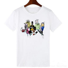 Load image into Gallery viewer, Perfumer Floral Stripe T Shirt Women Shirt Summer Shirt Lady Luxury Brand Streetwear T-shirt Tops Graphic Tees Women Kawaii