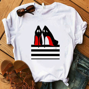 Perfumer Floral Stripe T Shirt Women Shirt Summer Shirt Lady Luxury Brand Streetwear T-shirt Tops Graphic Tees Women Kawaii