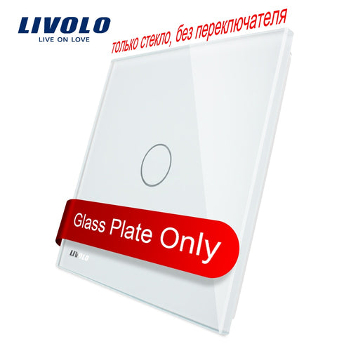 Livolo Luxury White Pearl Crystal Glass, EU standard, Single Glass Panel For 1 Gang  Wall Touch Switch,VL-C7-C1-11 (4 Colors)