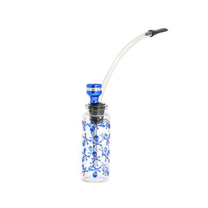 Glass Water Pipe Mini Smoking Pipe with PVC Tubes Cigarette Holder Many Color to Choose Hand Portable Mini Shisha Hookah