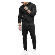 Load image into Gallery viewer, 2018 Autumn New Men&#39;s High Street Hoodies Sweatpants Sets Male Solid Color Zipper Hooded Coat Jacket Sportswear Tracksuit Set