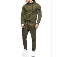 Load image into Gallery viewer, 2018 Autumn New Men&#39;s High Street Hoodies Sweatpants Sets Male Solid Color Zipper Hooded Coat Jacket Sportswear Tracksuit Set