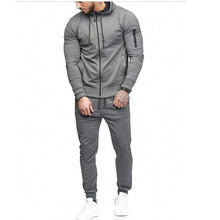 Load image into Gallery viewer, 2018 Autumn New Men&#39;s High Street Hoodies Sweatpants Sets Male Solid Color Zipper Hooded Coat Jacket Sportswear Tracksuit Set