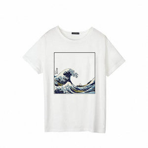 And So It Is Ocean The Great Wave of Aesthetic T-Shirt Women Tumblr 90s Fashion Graphic Tee Cute Summer Tops Casual T Shirts