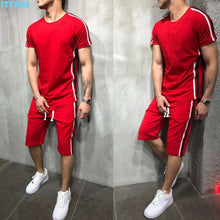 Load image into Gallery viewer, Striped 2019 Summer New Men&#39;s Shorts Casual Suits Sportswear Mens Clothing Man Sets Pants Male sweatshirt Men Brand Clothing