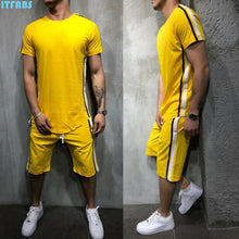 Load image into Gallery viewer, Striped 2019 Summer New Men&#39;s Shorts Casual Suits Sportswear Mens Clothing Man Sets Pants Male sweatshirt Men Brand Clothing