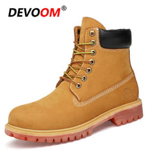 Load image into Gallery viewer, 2018 Fashion Waterproof Mens Winter Boots New Nubuck Snow Shoes Men Genuine Leather Martins Ankle Boot Fur Army Boots Big Size
