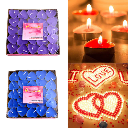 New 50pcs Romantic Heart Shape Wedding Party Birthday Fragrance Scented Candles Decor Gifts New Year Decorations
