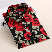 Load image into Gallery viewer, Dioufond White Navy Lips Print Women Blouses Long Sleeve Ladies Office Blouse Shirt  Casual Button Down Blusa 2017 Spring