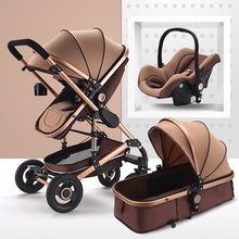 Load image into Gallery viewer, Multifunctional 3 in 1 Baby Stroller High Landscape Stroller  Folding Carriage Gold Baby Stroller Newborn Stroller