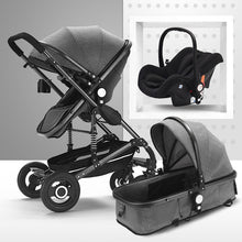 Load image into Gallery viewer, Multifunctional 3 in 1 Baby Stroller High Landscape Stroller  Folding Carriage Gold Baby Stroller Newborn Stroller