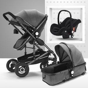 Multifunctional 3 in 1 Baby Stroller High Landscape Stroller  Folding Carriage Gold Baby Stroller Newborn Stroller
