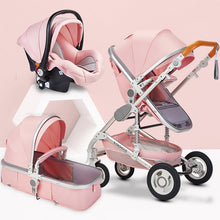 Load image into Gallery viewer, Multifunctional 3 in 1 Baby Stroller High Landscape Stroller  Folding Carriage Gold Baby Stroller Newborn Stroller