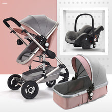 Load image into Gallery viewer, Multifunctional 3 in 1 Baby Stroller High Landscape Stroller  Folding Carriage Gold Baby Stroller Newborn Stroller