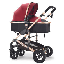 Load image into Gallery viewer, Multifunctional 3 in 1 Baby Stroller High Landscape Stroller  Folding Carriage Gold Baby Stroller Newborn Stroller