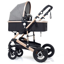 Load image into Gallery viewer, Multifunctional 3 in 1 Baby Stroller High Landscape Stroller  Folding Carriage Gold Baby Stroller Newborn Stroller